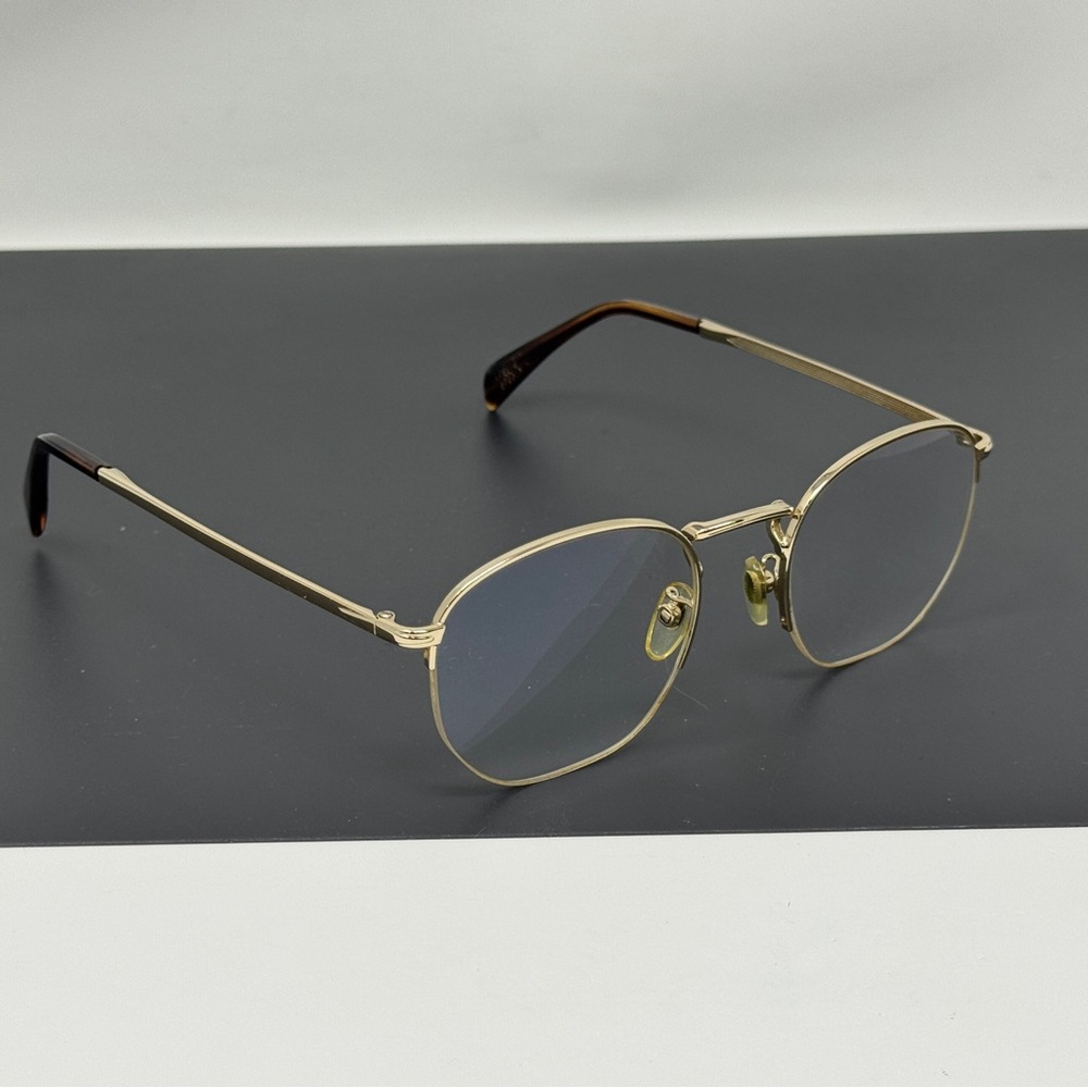 David Beckham Eyeglasses Frames DB1087 3CE Gold Round Half Rim 50-21-150